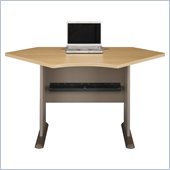 Bush 42 Series A Corner Wood Writing Desk in Light Oak