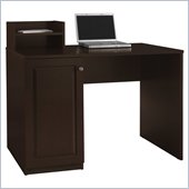 Bush Furniture MySpace Cobalt Single Pedestal Wood Desk with Hutch in Mocha Cherry