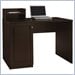 Bush Furniture MySpace Cobalt Single Pedestal Wood Desk with Hutch in Mocha Cherry