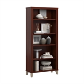 Bush Somerset 65H 5 Shelf Wood Bookcase in Hansen Cherry