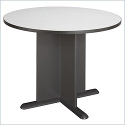 Bush Furniture 3.4' Round Conference Table in Slate and Graphite Gray