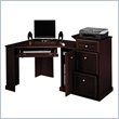 Bush Furniture Birmingham Home Office Corner Computer Desk with Bookcase in Harvest Cherry