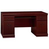 Bush Birmingham Executive Wood Credenza with Bookcase in Harvest Cherry