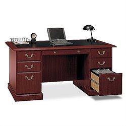 Bush Furniture Saratoga Executive Home Office Computer Desk with Bookcase in Cherry
