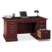 Bush Saratoga Executive Home Office Computer Desk with Bookcase in Cherry