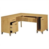 Bush Somerset 60 L-Shape Wood Computer Desk in Maple Cross