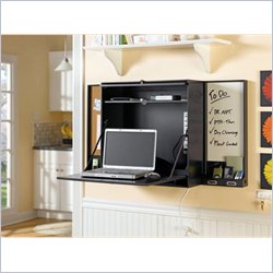 Bush Furniture Lakewood Hanging Notebook Organizer in Satin Black