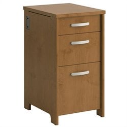 Bush Furniture Envoy Wood 3 Drawer Pedestal in Natural Cherry