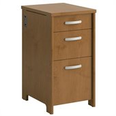 Bush Envoy Wood 3 Drawer Pedestal in Natural Cherry