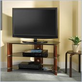 Bush Furniture Segments Wood Corner TV Stand in Rosebud Cherry