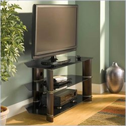 Bush Furniture Segments Wood Corner TV Stand in Espresso