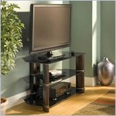 Bush Segments Wood Corner TV Stand in Espresso