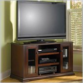 Bush Furniture Mansfield No Tools Assembly TV Stand in Distressed Mocha Mahogany