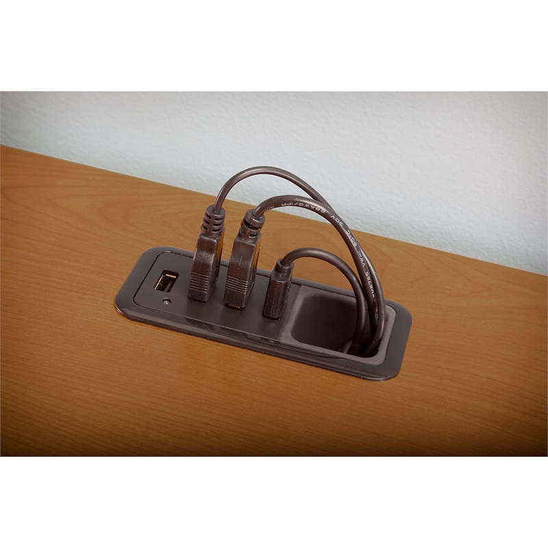 Bush Furniture Envoy 58W Office Desk with 2 Pedestals in Cherry PR76360K