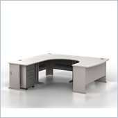 Bush Series A Left-Facing U-Shaped Desk Bundle in Pewter