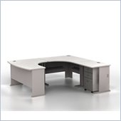 Bush Series A Right-Facing U-Shaped Desk Bundle in Pewter