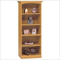Bush Furniture Mission Pointe 5 Shelf Wood Bookcase in Planked Maple