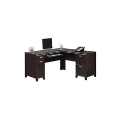 Bush Furniture Tuxedo L-Shaped Wood Computer Desk in Mocha Cherry