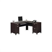 Bush Furniture Tuxedo L-Shaped Wood Computer Desk in Mocha Cherry