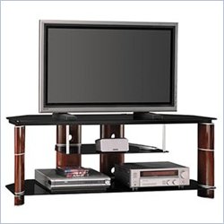 Bush Furniture 58" Segments Wood Plasma TV Stand in Rosebud Cherry Finish