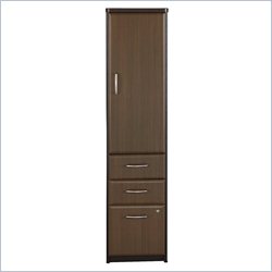 Bush Furniture Series A Vertical File Storage Cabinet in Sienna Walnut/Bronze