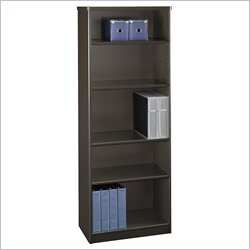 Bush Furniture Advantage Series A 5 Shelf Bookcase in Sienna Walnut/Bronze