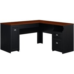 Bush Furniture Fairview L-Shaped Wood Computer Desk in Black