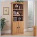 Bush Furniture Mission Pointe Wood Bookcase with Doors in Planked Maple