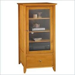 Bush Furniture Napa Wood Audio Rack Cabinet with 3 Adjustable Shelves in Cherry by Bush