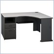 ADD TO YOUR SET: Bush Series A Expandable Single Pedestal Corner Desk in Slate