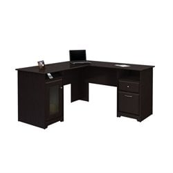 Bush Furniture Cabot 60 L-Shape Computer Desk in Espresso Oak