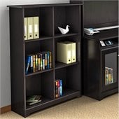 Bush Furniture Cabot 6 Cube Bookcase in Espresso Oak