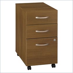 Bush Series C Mobile 3 Drawer File Pedestal in Warm Oak (Assembled)