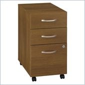 Bush Series C Mobile 3 Drawer File Pedestal in Warm Oak (Assembled) 