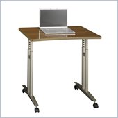 Bush Series C Adjustable Height Mobile Table in Warm Oak