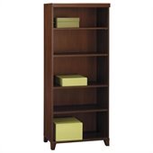 Bush Tuxedo 5-Shelf Bookcase in Hansen Cherry