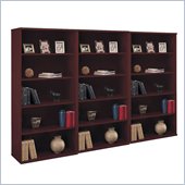 Bush Series C 5 Shelf 3 Piece Wall Bookcase Set in Mahogany  