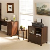 Bush Achieve Lateral File/Printer Stand in Sweet Cherry Finish