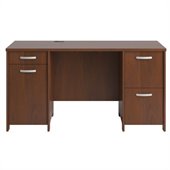 Bush Envoy Double Pedestal Desk in Hansen Cherry Finish