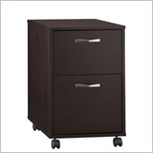 Bush Canted Style 2 Drawer Rolling Pedestal in Macchiata Finish