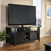Bush Aero TV Stand with Glass Top Shelf in Classic Black Finish