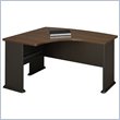 ADD TO YOUR SET: Bush Series A Left L-Bow Desk in Sienna Walnut/Bronze
