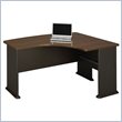 ADD TO YOUR SET: Bush Series A Right L-Bow Desk in Sienna Walnut/Bronze