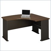 Bush Series A Right L-Bow Desk in Sienna Walnut/Bronze