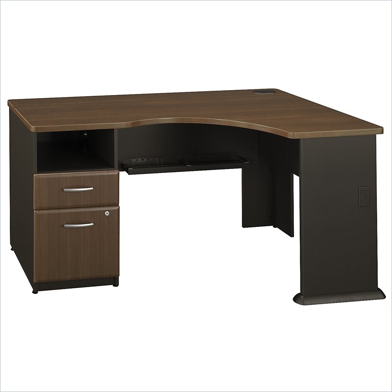 Bush Series A Expandable Corner Computer Desk - Sienna Walnut