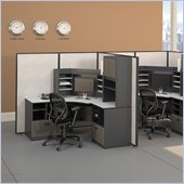 Bush Series A 42W Corner Desk with Overhead in Slate