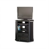 Bush Myspace Visions Tall Corner TV Stand in Black Finish