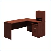 Bush Venture  66W x 52D L-Workstation in Hansen Cherry Finish