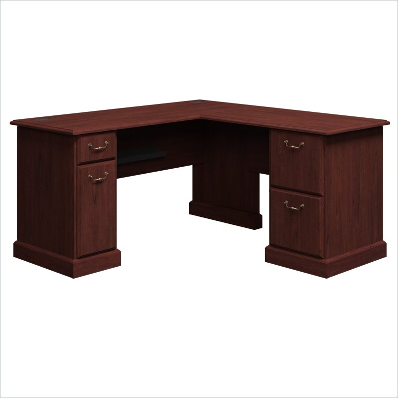 Bush Syndicate 60-in. L-Desk - Harvest Cherry