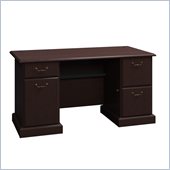 Bush Syndicate 60W Double Ped Desk in Mocha Cherry